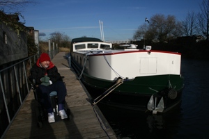 Skipper Stewart with Endellion at Newark moorings